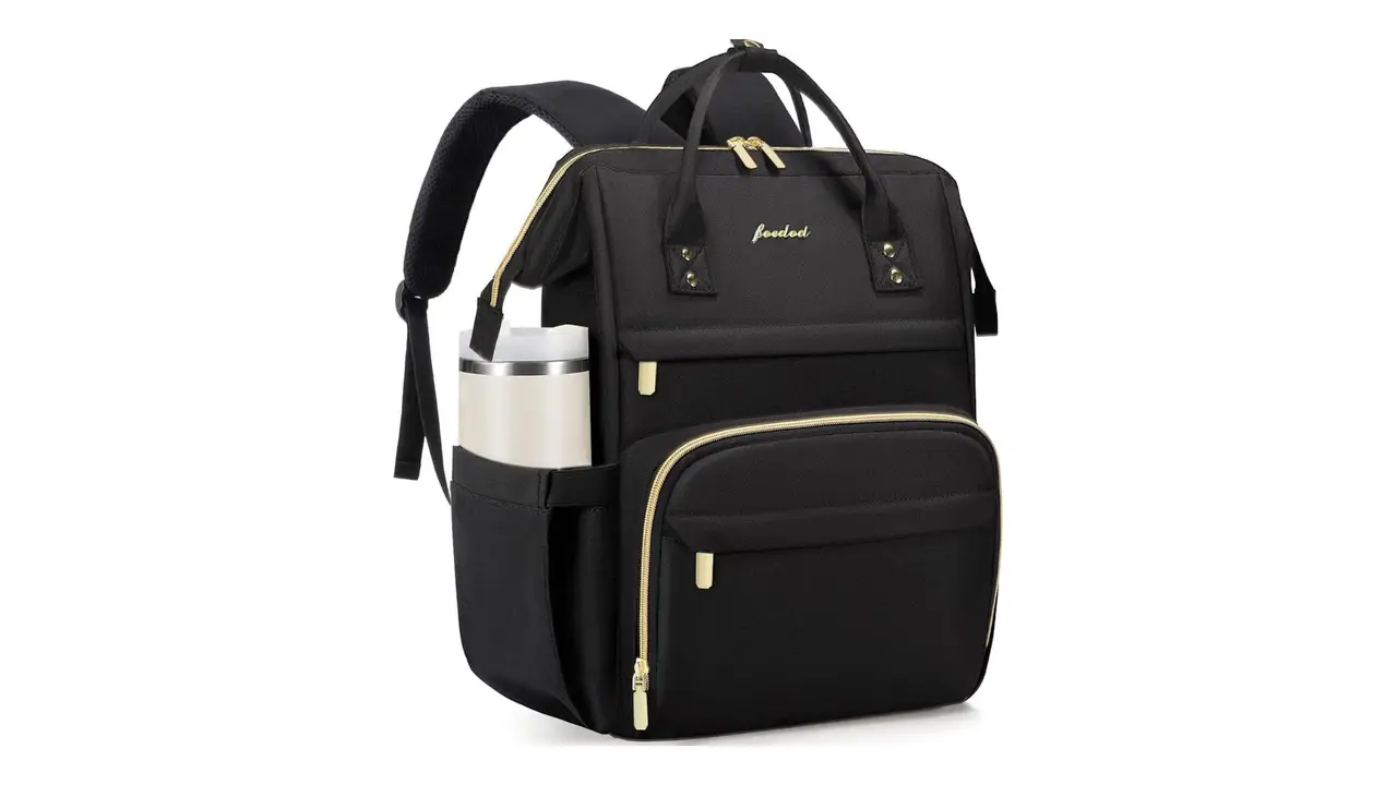 FOCDOD Women Laptop Backpack Work Bag - Fits 15.6 inch with Laptop Compartment Waterproof Professional Fashion Travel Purse for College Nurse Business Computer Backpack