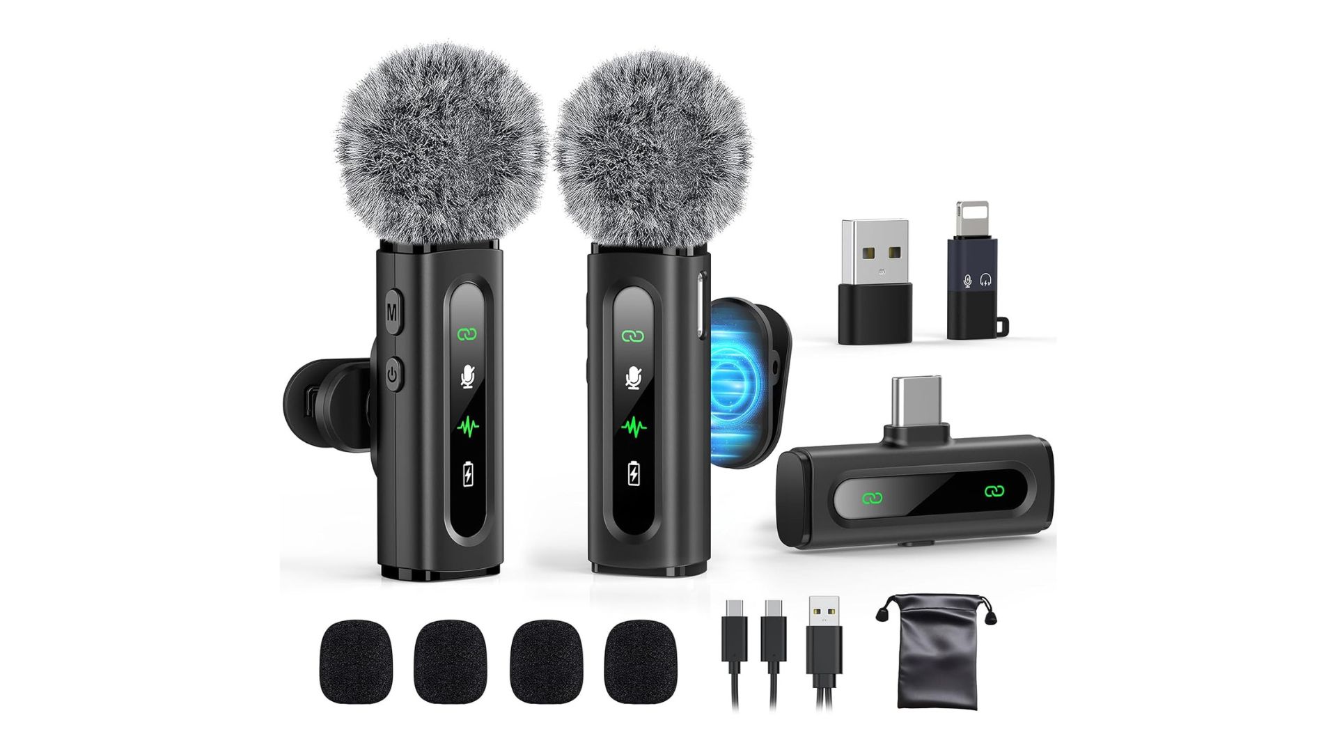 GoorDik USB C Lavalier Microphone Wireless Mini Mic for Type-C Android Phone/Tablet/PC Video Recording Clip-on Mics with Rotatable Clip&Denoise Recording, Ideal for Vlog Tiktok Youtube Podcast Content Creator