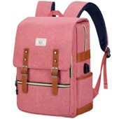 Ronyes Vintage Laptop Backpack for Women Men,15.6 inch Bookbag Casual Daypack with USB Charging Port for College Work Backpacks - Image 2